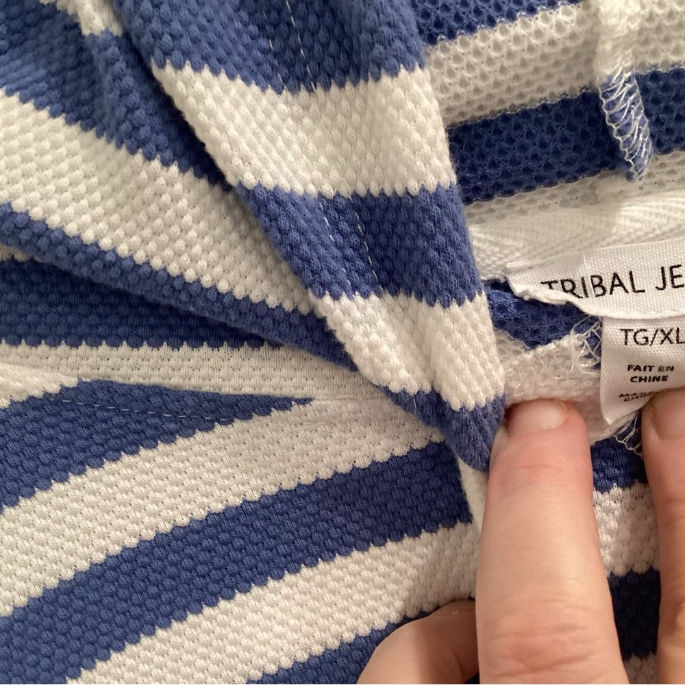 Tribal Navy and White Striped Knit Top - Picture 4 of 9